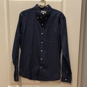 GAP Men's Dark Blue Geometric Shirt